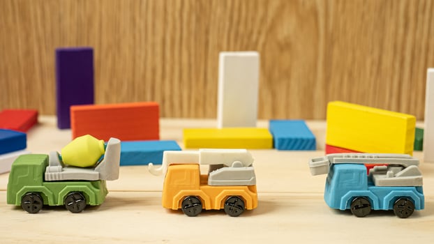 truck building toy multi colour  for property and building content photo