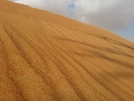 Sand dunes in the desert photo