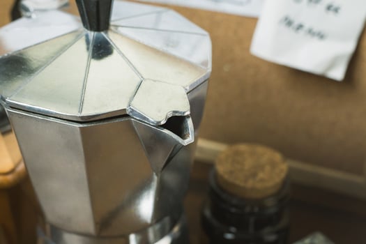 vintage roaster coffee  on wood table. photo