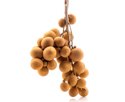 Fresh longan fruits isolated on white background photo