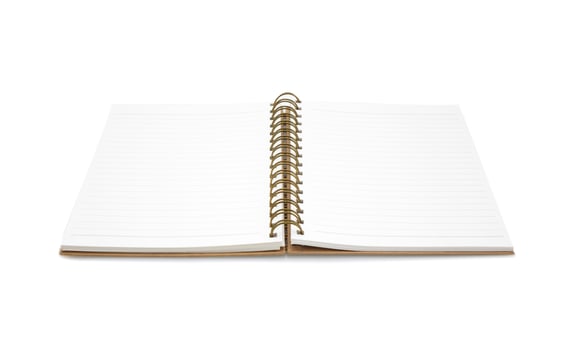 Recycled paper notebook front cover on white background photo