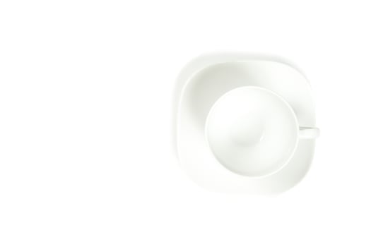 empty coffee cup on white background photo