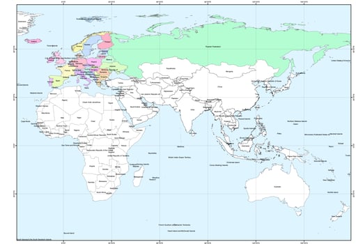 Map of state administration in parts of the Europe continent photo