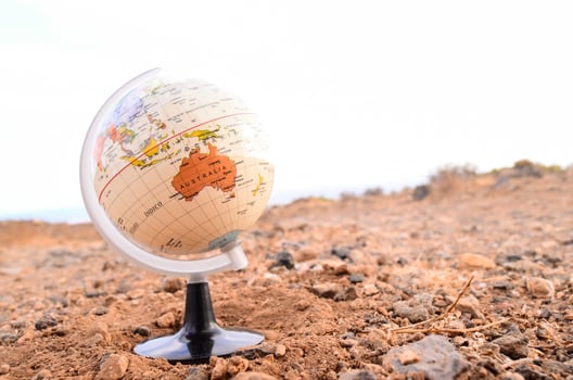 Globe on the ground photo