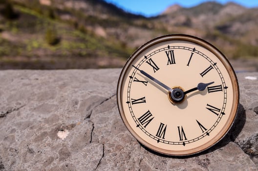 Clock on a rock photo