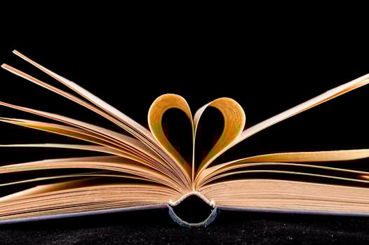 Isolated book on black background photo