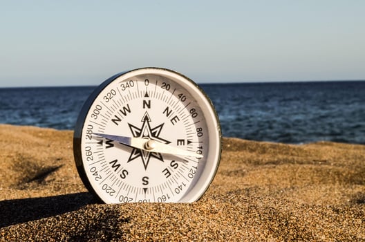 Compass in the sand photo