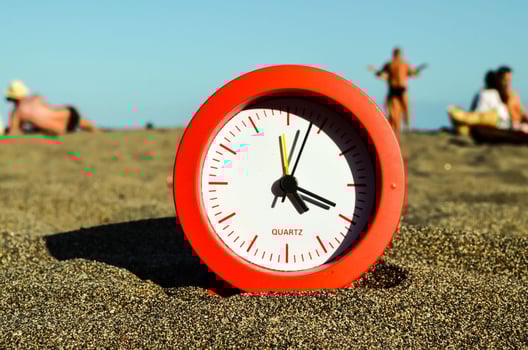 Clock on the ground photo