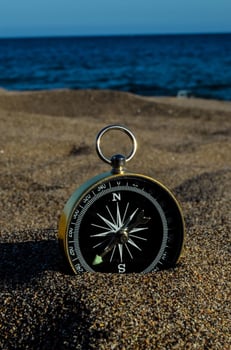 Compass in the sand photo