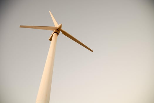 Wind turbine close-up photo