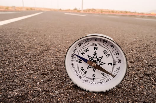 Compass on the ground photo