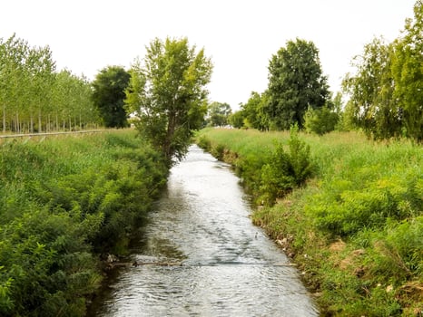 Small river, rural landscape photo