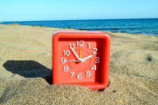 Clock at the beach photo