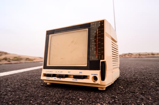 Vintage TV on the road photo
