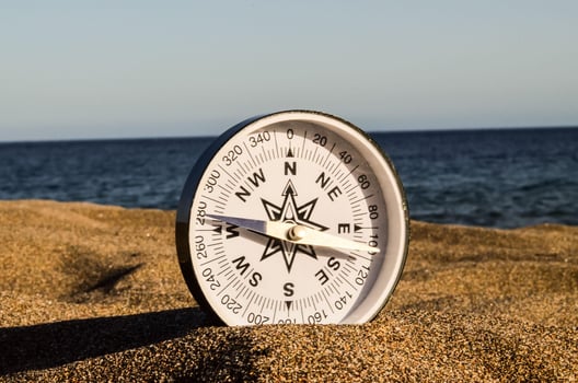 Compass on the sand photo