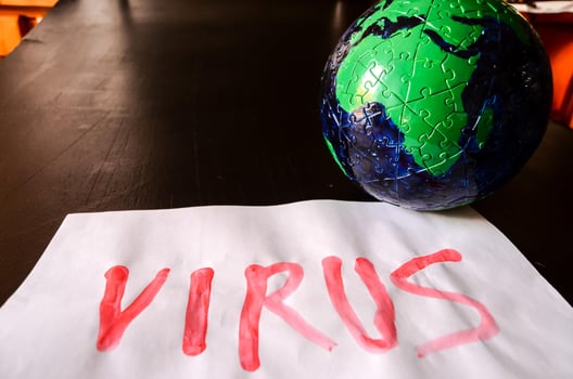 Handwritten virus sign photo