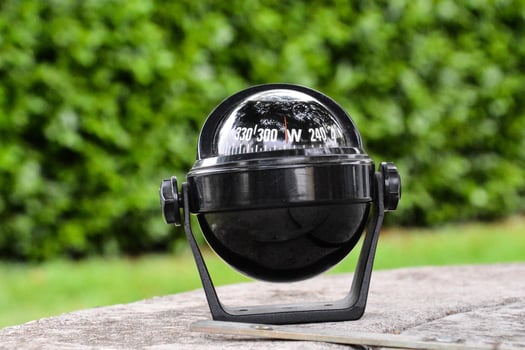 Black navigation compass photo
