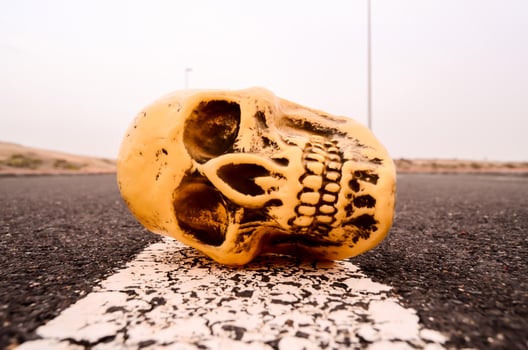 Skull miniature on the ground photo