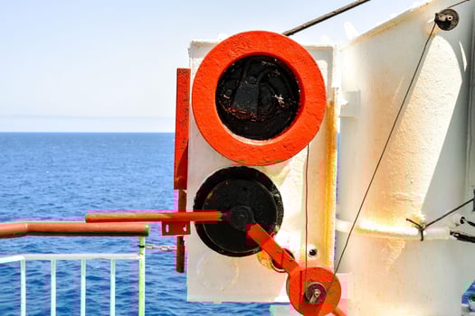 Detail of metal ship photo