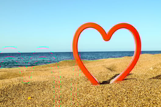 Heart shape object on the ground photo