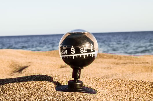 Compass on the sand photo