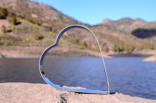 Metal heart print photo