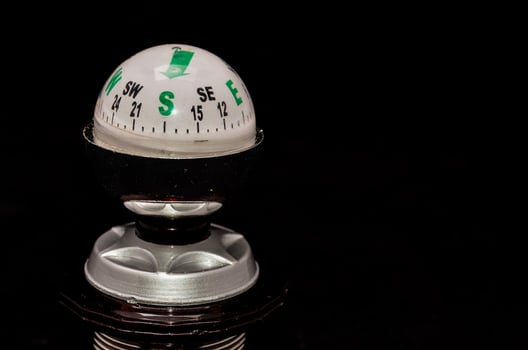 Compass on dark background photo