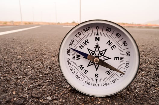 Clock on the road photo