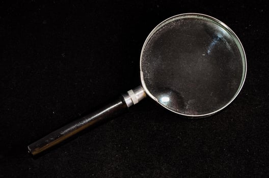 Magnifying glass close up photo