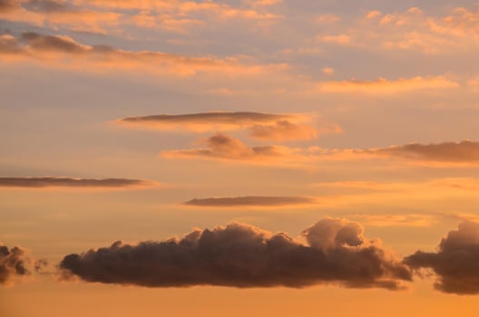 Sunset view and clouds photo