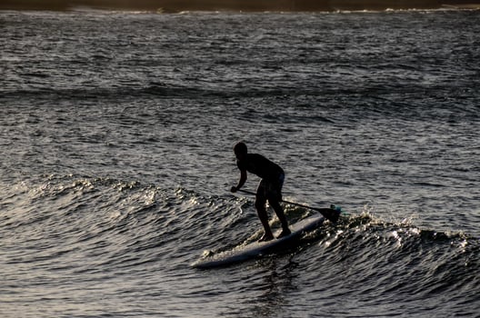 Surfing in the ocean photo