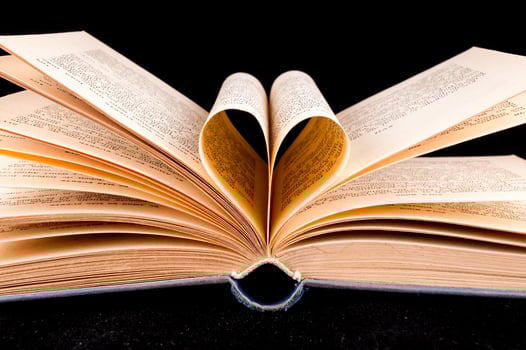 Book on dark background photo