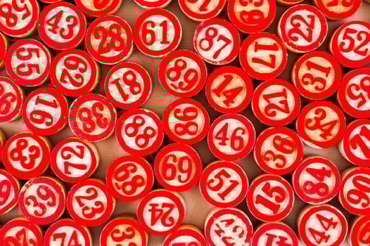 Red wooden numbers photo