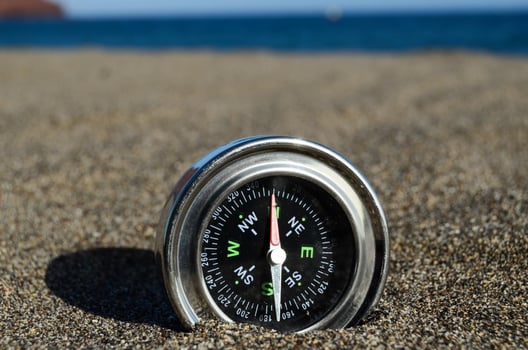 Compass in the sand photo