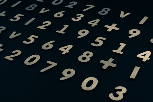 Background or texture of numbers. Finance data concept. Mathematic. Seamless pattern with numbers. Finance concept. photo