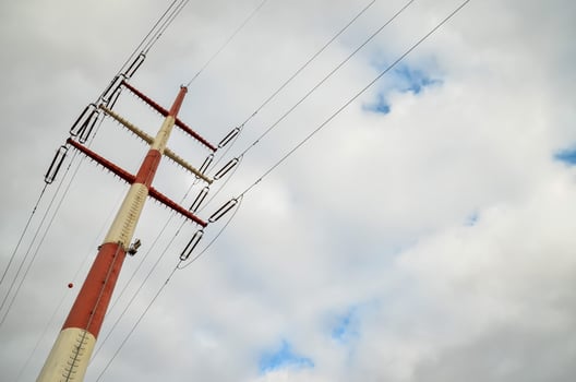 Close up of electricity poles photo