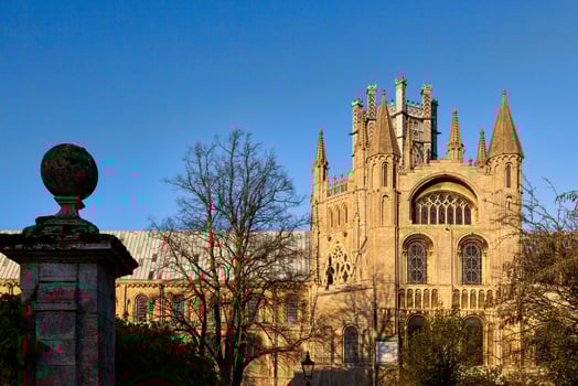 ELY, CAMBRIDGESHIRE, UK - NOVEMBER 23. Exterior view of Ely Cathedral in Ely on November 23, 2012 photo