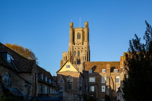 ELY, CAMBRIDGESHIRE, UK - NOVEMBER 23. Exterior view of Ely Cathedral in Ely on November 23, 2012 photo