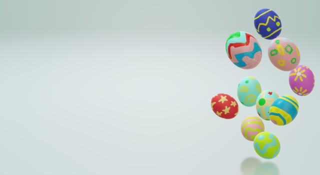 Easter egg  3d rendering for holiday content. photo
