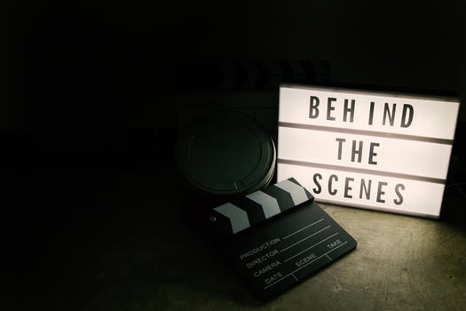 The cinema light box in dark tone film content. photo