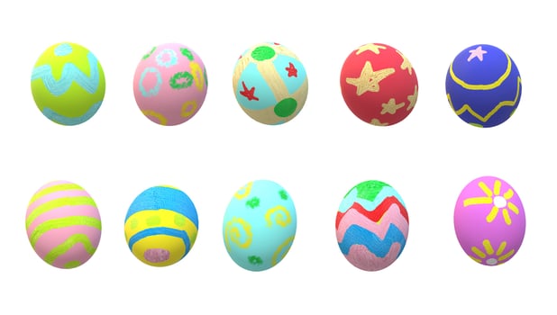 The Easter egg  3d rendering on white background. photo