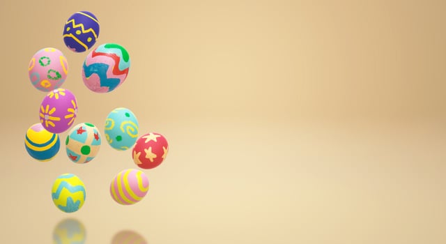 Easter egg  3d rendering for holiday content. photo
