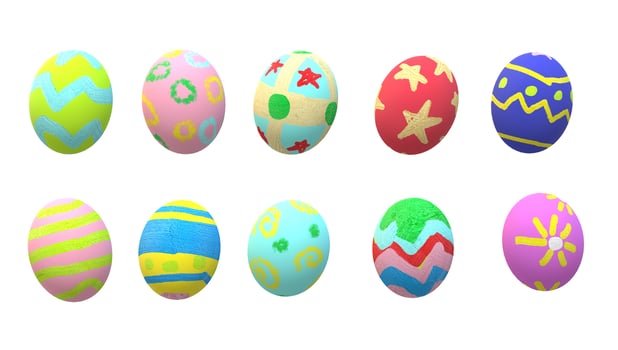 The Easter egg  3d rendering on white background. photo