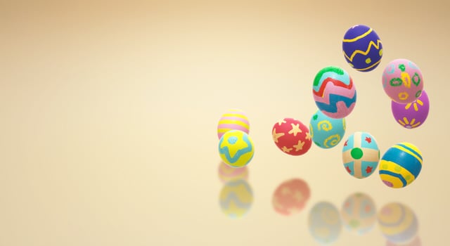 Easter egg  3d rendering for holiday content. photo