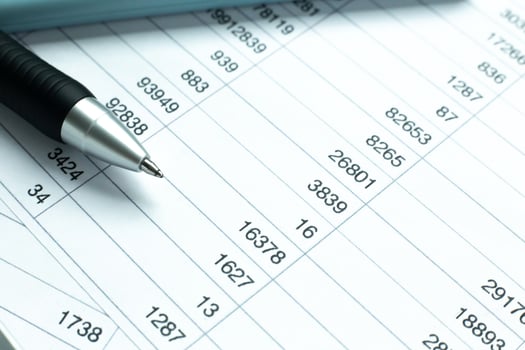 The pen on work table for  business content. photo