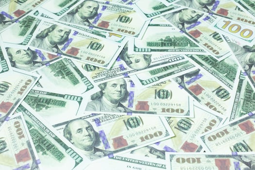 Close up 100 dollar banknote  business content. photo