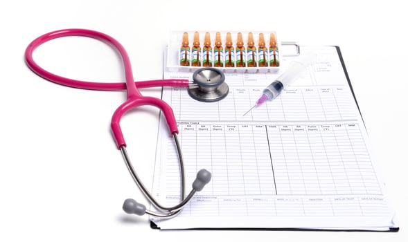 ampule syringe and stethoscope photo
