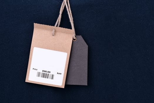 price tag with barcode photo