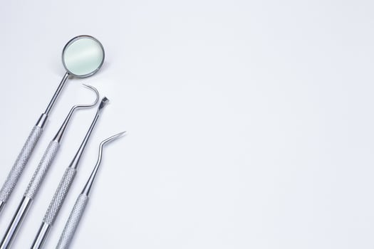 dental equipment  on white background closeup image. photo