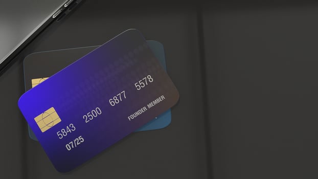 credit card 3d rendering for business concept. photo